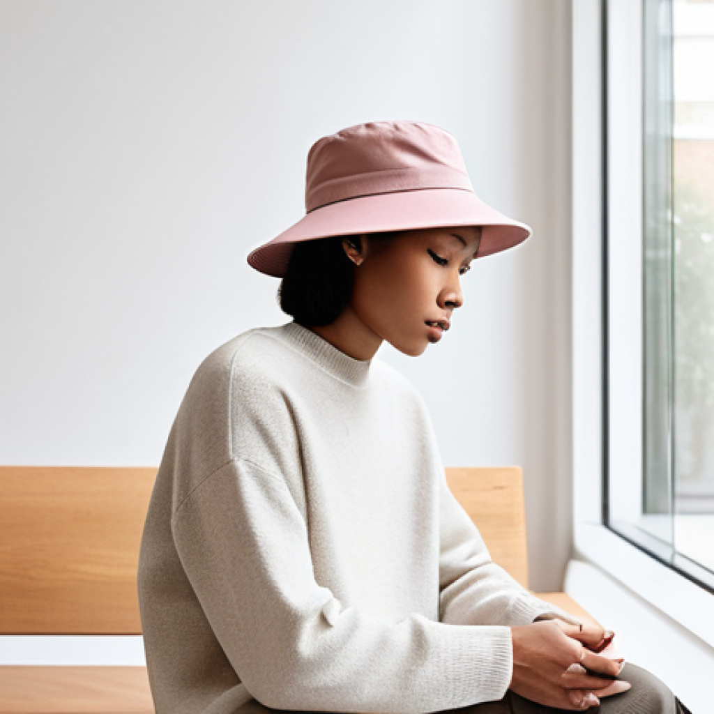 아크네 스튜디오 버킷햇과 JW 앤더슨 비교 - Minimalist Chic in a Serene Setting (Acne Studios-inspired)**
"A stylish young person, gender-neutr...