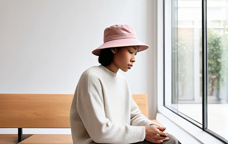 아크네 스튜디오 버킷햇과 JW 앤더슨 비교 - Minimalist Chic in a Serene Setting (Acne Studios-inspired)**

"A stylish young person, gender-neutr...