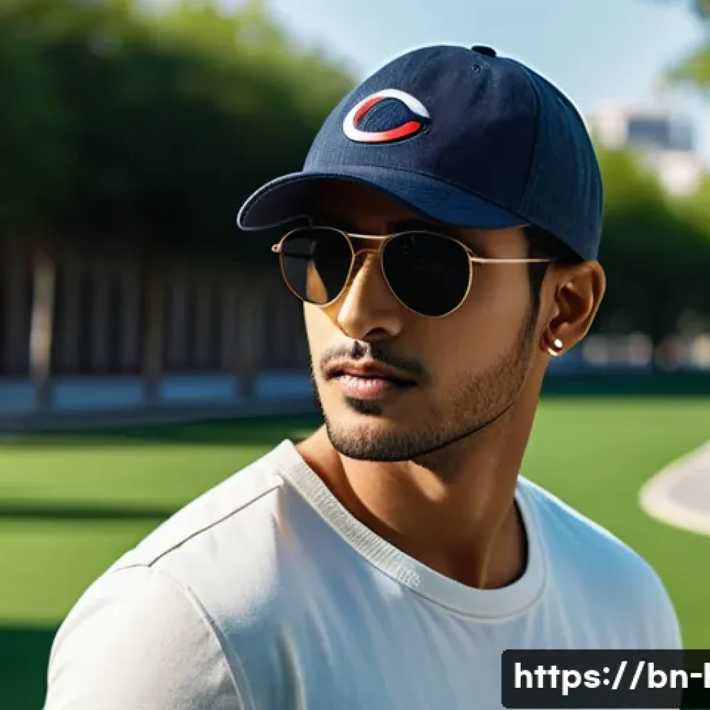 챔피언 헤리티지 캡과 필라 로고 캡 추천 - A stylish young Bengali man wearing a premium Champion Heritage cap with a classic curved brim and s...